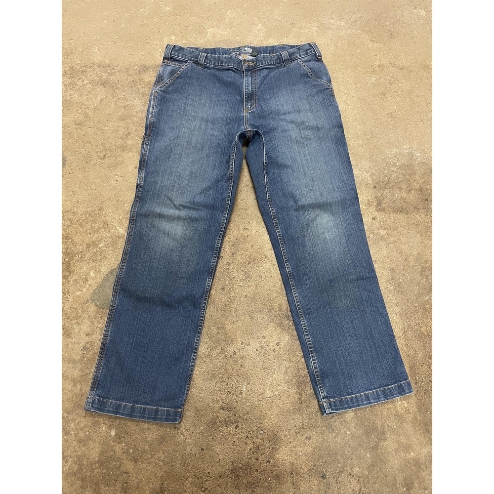Carhartt BD2808-M Jeans Mens 38x30 Blue Relaxed Straight Leg Zip Fly Rugged Flex